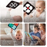 Baby Flash Cards Baby Visual Stimulation Cards 0-3-6-12-36 Months 80PCS 160 Pages Black White Colorful Double Sided High Contrast Card Newborn Gifts Baby Toys