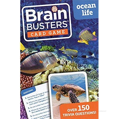 Brain Busters Card Game - Ocean Life - with Over 150 Trivia Questions - Educational Flash Cards