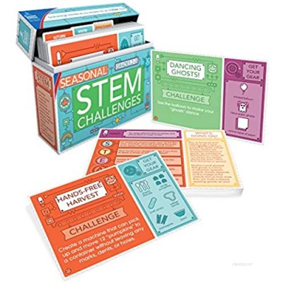 Carson Dellosa Seasonal STEM Challenges Learning Cards—Grades 2-5 Activity Cards and Divider  Autumn  Winter  Spring  Summer  Hands-On STEM Activities (31 pc)