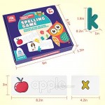 Coogam Reading & Spelling Learning Toy Wooden Letters Flash Cards Sight Words Matching ABC Alphabet Recognition Game Preschool Educational Tool Set for 3 4 5 Years Old Boys and Girls Kids