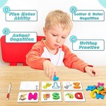 HahaGift Educational Flash Cards for Toddlers-Wooden Alphabet Puzzle ABC Sight Words Matching Game with Erasable Pen to Practice Writing Perfect for Preschool Activities