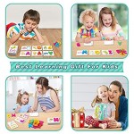 HahaGift Educational Flash Cards for Toddlers-Wooden Alphabet Puzzle ABC Sight Words Matching Game with Erasable Pen to Practice Writing Perfect for Preschool Activities