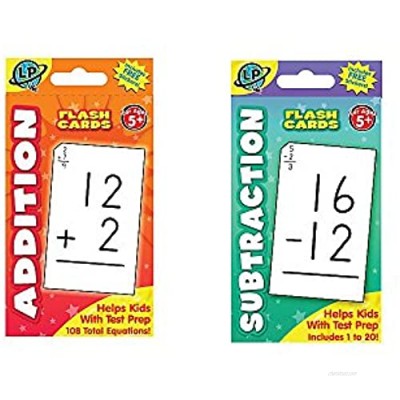 Just4Fun Two Sets Flash Cards - Addition - Subtraction - Preschool Learning - Math Skill Aids - Flash Cards - Teacher Classroom School Activity