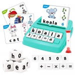 KaeKid Kids Learning Toys for 3 4 5 6 7 8 Year Olds Matching Letter Spelling Games with 32 Flash Cards Math Learning Preschool Educational Game Birthday Gift for Boys Girls