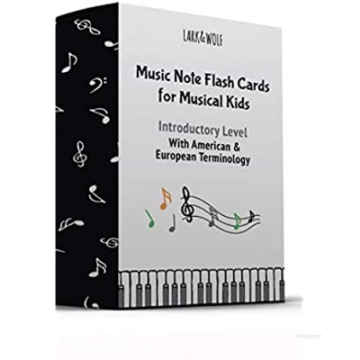 Lark and Wolf Music Flash cards for piano kids ( USA and UK terminology)  56 Large Size (13cm x 8cm) Music Flashcards  Learn to read music beginner  NOW WITH MUSIC DYNAMICS