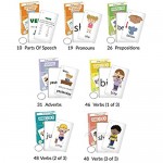 Little Champion Reader Set 8 Flash Cards for Toddlers - 226 Parts of Speech & Pronouns Adverbs Preposition and Action Verb Flash Cards - Learning for Baby Toddler Preschool Kindergarten