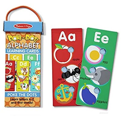 Melissa & Doug Poke-A-Dot Jumbo Alphabet Learning Cards - 13 Double-Sided Letter and First Words Cards with Buttons to Pop