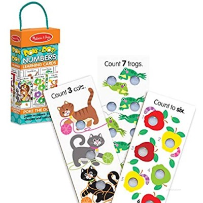 Melissa & Doug Poke-A-Dot Jumbo Number Learning Cards - 13 Double-Sided Numbers  Shapes  and Colors Cards with Buttons to Pop