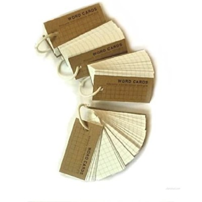 Mini Blank Flash Cards with Binder Ring - 1.25 X 2.5 Set of 4 Decks  80 Cards Each (320 Cards)