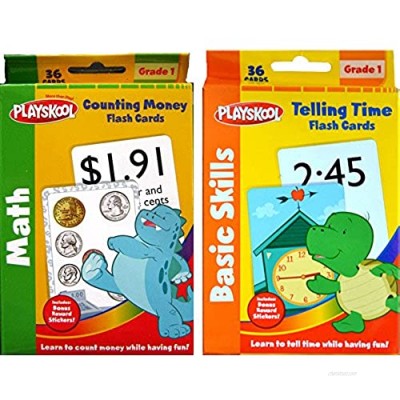Playskools 1st Grade Flash Cards- Telling Time & Counting Money