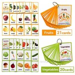 Richardy Fruits Vegetables 2 Sets of English Flash Cards Kids Pocket Card Learning Baby Toys for Children Pre-Kindergarten