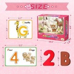 Shemira Animal Alphabets and Numbers Flash Cards Set-ABC Letter Puzzle Matching Games Learning & Educational Toy Preschool Homeschool Activities Toys Montessori Gift for Boys Girls Age 2 3 4