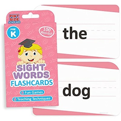 Sight Words Flashcards for Reading Readiness  100 Pack - Lined & Double-Sided Phonics Word Learning Tools - Prep for Preschool  Kindergarten  Elementary  Home School