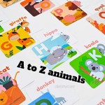 SplashEZ Bath Toys Flash Cards 26 Alphabet Letters & Animal Words Waterproof - ABC for Preschool & Kindergarten ABCs Toddler Toys - Letter Picture Recognition Ultimate Preschool Activities