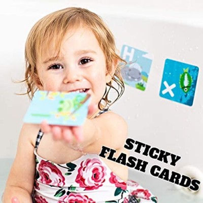 SplashEZ Bath Toys Flash Cards  26 Alphabet Letters & Animal Words  Waterproof - ABC for Preschool & Kindergarten  ABCs Toddler Toys - Letter Picture Recognition Ultimate Preschool Activities