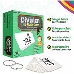 Star Right Education Math Division Flash Cards 0-12 (All Facts 156 Cards) with 2 Rings