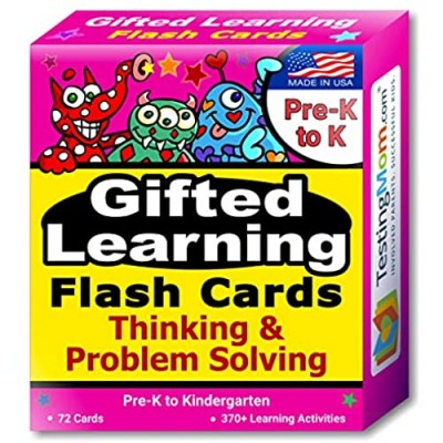 TestingMom.com Gifted Learning Flash Cards – Thinking & Problem-Solving for Pre-K – Kindergarten – Gifted and Talented Educational Toy Practice for CogAT Test  Iowa Test  NNAT  OLSAT  NYC Gifted
