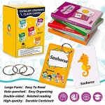 teytoy 130 Flash Cards for Toddlers ABC Alphabet Numbers Colors & Shapes First Words Animals Preschool Flashcards with Rings for Kindergarten Homeschool Supplies Educational Learning Toy Kids