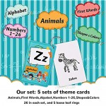 teytoy 130 Flash Cards for Toddlers ABC Alphabet Numbers Colors & Shapes First Words Animals Preschool Flashcards with Rings for Kindergarten Homeschool Supplies Educational Learning Toy Kids