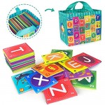 teytoy Baby Soft Alphabet Cards Toys 26Pcs ABC Alphabet Flash Cards Early Learning Toy with Storage Bag Washable Soft Letter Toy for Toddlers Kids Boys Girls Over 0 Years