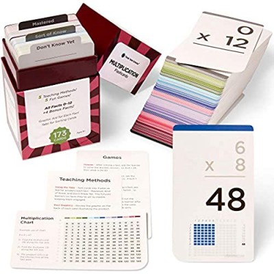 Think Tank Scholar 173 Multiplication Flash Cards (Award Winning) Full Set (All Facts 0-12) | Best for Kids in 3rd  4th 5th  6th Grade & Homeschool | Learn Math Manipulatives | Games & Chart Included