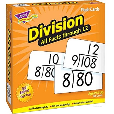 Trend Enterprises Division 0-12 All Facts Skill Drill Flash Cards Multi  3" x 6"  count of 156