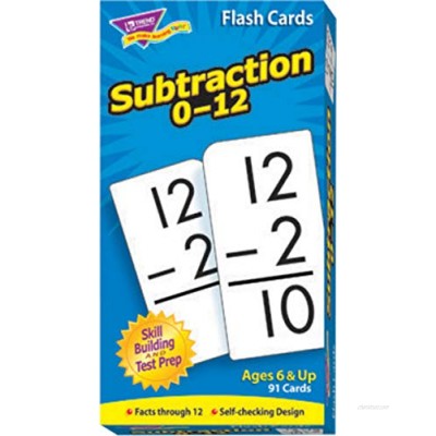 Trend Enterprises - T53103 Trend Math Flash Cards - Subtraction Flash Cards 0- 12 (Box of 91 Cards)