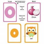 ZazzyKid Alphabet Flash Cards for Kids: Teach Toddler ABC Letters & Words 52 Double-Sided Cards - Preschool Learning
