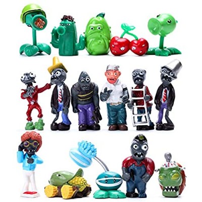 Maikerry 16Pcs Plants vs Zombies Figures PVZ Figurines Cupcake Figures Decorative Toys