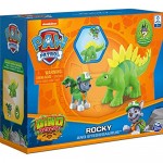 Paw Patrol Dino Rescue Rocky and Dinosaur Action Figure Set for Kids Aged 3 and up