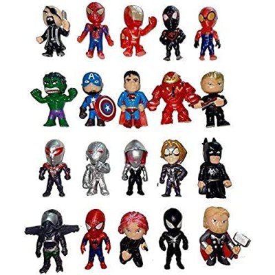 Superhero MINI Action Figures Set of 20 for Boys  Super&man Cupcake Topper Figurines for Kids  Ideal for Birthday Party Favors  Children Toys  Collectibles  Gifts  Christmas Cake Decorations Ornaments