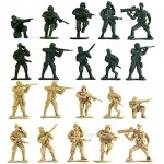 Wankko 2-Inch Plastic Army Men Action Figures 10 Unique Sculpts Pack of 100 (Green)