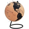 7 Inch Cork Globe with Color Push Pins – Rotatable World Globe Cork – Educational World Map - Durable Stainless Steel Base Easy Spin – Keep Track of Your Travels - Classy Décor for Home Office