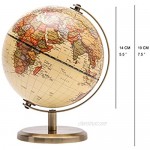 ANNOVA Antique Globe Dia 5.5-inch / 14CM - Educational/Geographic/Modern Desktop Decoration - Stainless Steel Arc and Base - for School Home and Office (Antique 5.5“)