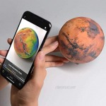 AstroReality: Mars Pro Smart Globe 3D Printed Planet Model with Augmented Reality App NASA Sourced Extreme Precision Topography 4.72” Stunning Decor Piece for Home Perfect STEM Gift