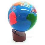 Danni Baby Earth Globe Toys Montessori Earth Globe Plastic and Wood Material Learn to Know World Children Early Learning Teaching Aids (White)