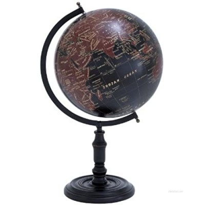 Deco 79 Metal Wood Globe  21-Inch by 14-Inch  Tan/White