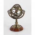 Engraved Brass Tabletop Armillary Nautical Sphere Globe