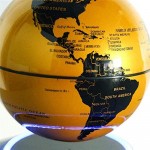 Fashion World Geographic Globes Magnetic Floating Auto-Rotation Rotating 6 Gold Globe with Book Style Platform.