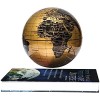 Fashion World Geographic Globes  Magnetic Floating Auto-Rotation Rotating 6" Gold Globe with Book Style Platform.
