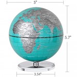 FUN GLOBE World Globe Desktop Geographic Earth Globes with Music for Kids & Adults for Educational/Office Supplies/Indoor Decorations/Holiday Gift (Sky Blue 5 Inches)