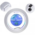 FUZADEL Magnetic Levitation Floating Globe Desk Lamp 4'' Electronic Antigravity Levitating Globe with Colorful LED World Map ( English Version)