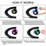 Gresus Multi-Color Changing Magnetic Levitation Floating World Map Globe Floating Globe with LED Lights Great Fathers Students Teacher Business Boyfriend Birthday Gift for Desk Decoration