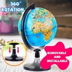 Interactive Globe for Kids Learning 5.5'' Educational Rotating World Map Globes Mini Size Children Augmented Reality Learning Toy for Classroom Geography Teaching Cafe Home&Office Decoration