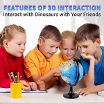 Interactive Globe for Kids Learning 5.5'' Educational Rotating World Map Globes Mini Size Children Augmented Reality Learning Toy for Classroom Geography Teaching Cafe Home&Office Decoration