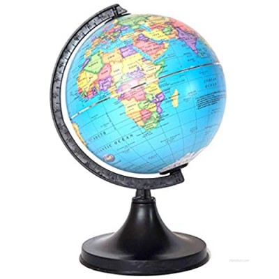 Khandekar Plastic World Map Educational Globe with Plastic Stand  Desk Classroom Decorative Geographic Globe for Kids Classroom Desktop - 6" (15 cm) Diameter