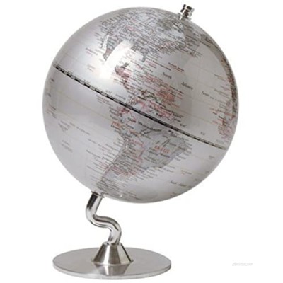 Kikkerland 5-Inch Silver Desktop Globe