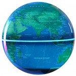 Magnetic Levitating Globe with LED Light 3'' C Shape Base Floating Globes Rotating World Map Cool Tech Gift for Men Father Boys Birthday Gifts for Kids Desk Gadget Decor in Office Home (Blue 2)