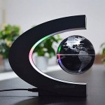 Magnetic Levitation Floating Globe 3 inch with LED Lights C Shape World Map for Desk Decoration