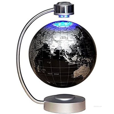 Magnetic Levitation Floating Globe NHSUNRAY 8'' Levitation Rotating Ball LED Illuminated World Map Earth  for Desktop Office Home Decor Children Learn Geography Knowledge (Black)